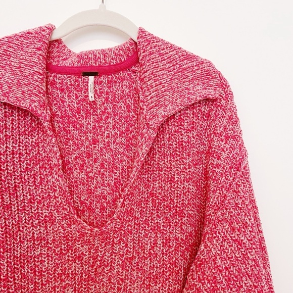 FP Movement by Free People V-Neck Sweater in Pink. large - Picture 13 of 14